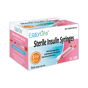 31G 1CC 5/16'' 100 Pcs  Insulin Syringe Disposable 1ml U-100 Lab Syringes
